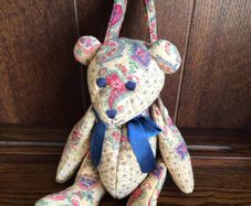 Vintage Hanging Rag bear with zip pocket for pot pourri