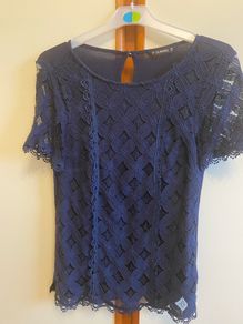 Navy top + bolero cardigan, size 8
