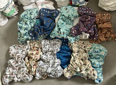 Cloth Nappy - Little Lamb size 2 pocket nappies bamboo 20
