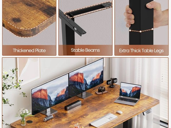 Electric Standing Desk (120 x 60 cm) Height Adjustable