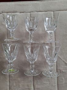A Set Of 6 X  Vintage Waterford Crystal Wine Port or Sherry Glasses 5" Stamped And  A Rare Cut