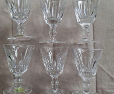 A Set Of 6 X  Vintage Waterford Crystal Wine Port or Sherry Glasses 5" Stamped And  A Rare Cut