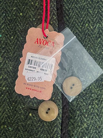 Avoca - Womens Lambswool Button Up Jacket - Green Tweed - Sz 1