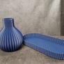 3D printed blue vase and tray set Image 2