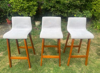 3 Modern Grey Kitchen Stools