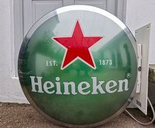 Official Heineken double-sided Pub light sign with bracket