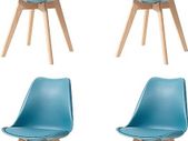 Set of 4 Scandinavian Dining Chairs, Upholstered Chairs with Beech Wood Legs for Dining Room, Living Room, Bedroom, Kitchen
