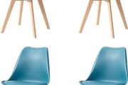 Set of 4 Scandinavian Dining Chairs, Upholstered Chairs with Beech Wood Legs for Dining Room, Living Room, Bedroom, Kitchen