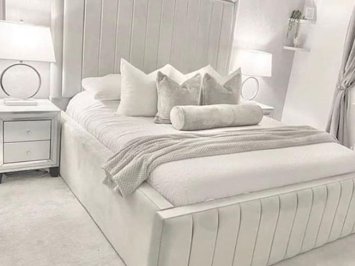 Brand New  Double Frame Beds Available With Optional Ottoman Storage & Tufted Memory Foam Mattresses