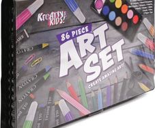 86 Piece Craft and Art Set - Kids Colouring Kit with Crayons and Watercolour Paint (FREE POSTAGE)