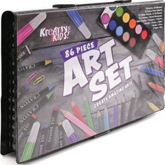 86 Piece Craft and Art Set - Kids Colouring Kit with Crayons and Watercolour Paint (FREE POSTAGE)
