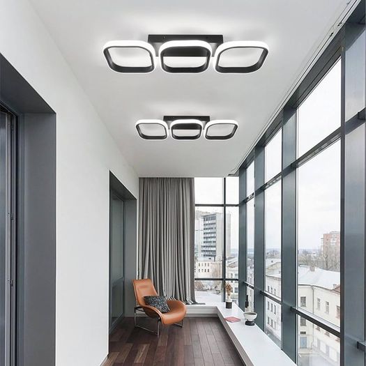 Ceiling Light 3 Rectangles LED Latest Personality Simple White Black Aisle Light for Hallway Entrance Office Bedroom Kitchen Living Room 33W