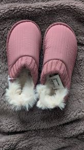 Next pink fur slippers