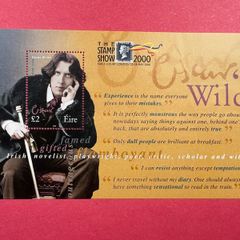 Oscar Wilde   2 Pound Stamp Mini Sheet  scarce The Stamp Show. EARLS COURT 2000