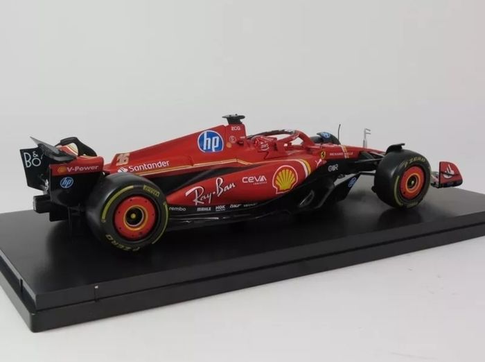 Miniature Collection Formula 1 F1. New miniature in its original box. In display box. Ferrari SF-24 Charles Leclerc #16 Imola GP 2024 Emilia Romagna.  Ladder: 1/18th 1:18