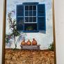 The Patio origional oil painting signed Dorothy Rochford Listed Irish artist of a mediterranean scene Image 2