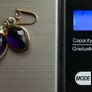 Vintage 925 Sterling Silver Gold Plated Amethyst Hook Drop Earringss Image 9