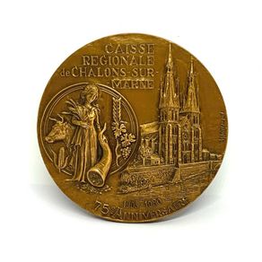 Vintage Heavy Bronze French Medal By Roland Irolla