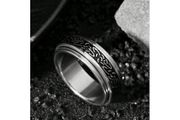 Silver &amp; Black Men's Ring size 9 - great gift - nice as a pendant too
