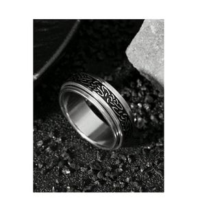 Silver & Black Men's Ring size 9 - great gift - nice as a pendant too