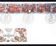 1988 Great Britain Victory over Armada Commemorative Stamps Addressed First Day Cover (FDC)