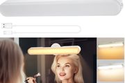 Mirror Lights, Rechargeable Battery Dressing Table Lights  Stick On Mirror, 4000mAH, Touch Make Up Vanity Lights, Screw-Free Portable LED Lamp Bathroom Lighting USB Light Bulb Walnut