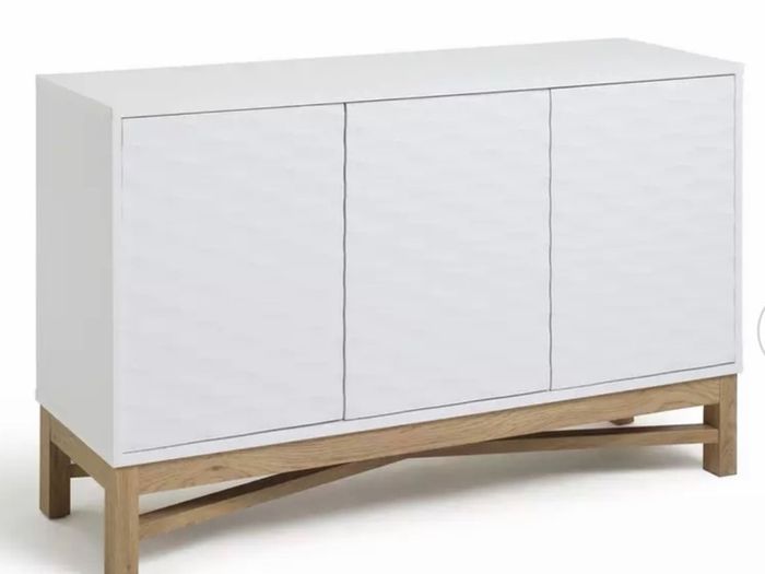 Large Sideboard + TV Unit - White & Oak Effect