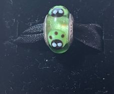 Pandora Green Ladybug Murano Glass Charm