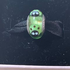 Pandora Green Ladybug Murano Glass Charm
