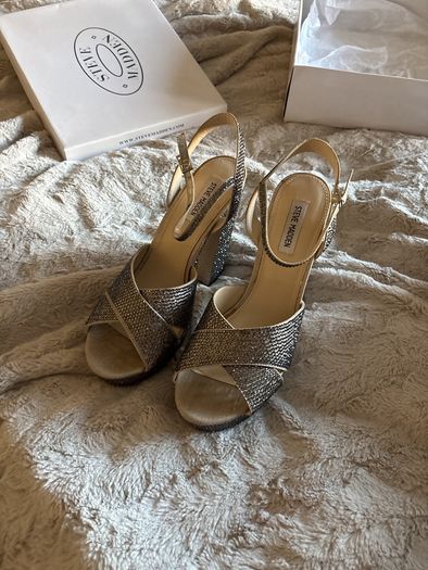 Steve Madden Silver heels size 41