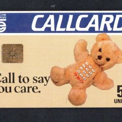 1990 Ireland 5 Unit Teddy Bear Marlborough Street Address (Gemplus GEM1) Call Card Used. Telecom Eireann card number 1022