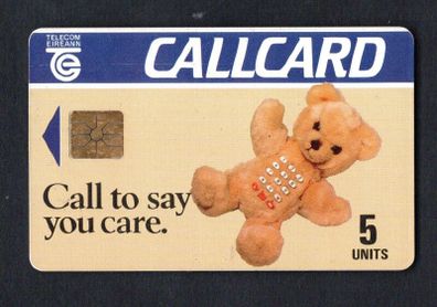 1990 Ireland 5 Unit Teddy Bear Marlborough Street Address (Gemplus GEM1) Call Card Used. Telecom Eireann card number 1022