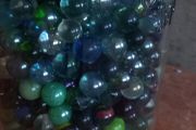 Antique collection of old marbles in large clip sealed jar it's full to the top loft find from very old house in France Beautiful