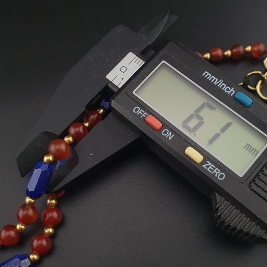 Antique 4 Eyes Himalayan Tibetan Agate With African Carnelian & Lapis Necklace