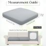8 Pcs Cushion Covers Patio Stretch Outdoor Cushion Cover Replacement for Patio Furniture Sofa Couch Slipcovers, Soft Flexibility Washable Furniture Protector (Light Gray) Image 2