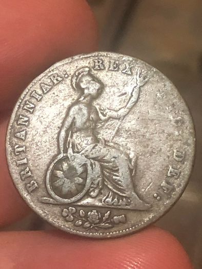 1826 Halfpenny George IV incuse lines
