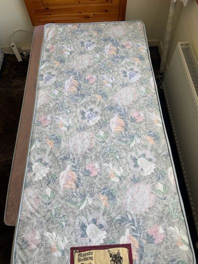 2 Single Beds with Mattresses and Pine Headboards