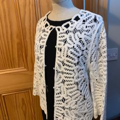 Brand New Joseph Ribkoff white/vanilla crochet coverall