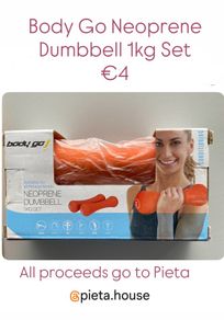Body Go Neoprene Dumbbell Set | 1kg | Pair | All Fitness Levels | Orange