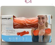Body Go Neoprene Dumbbell Set | 1kg | Pair | All Fitness Levels | Orange