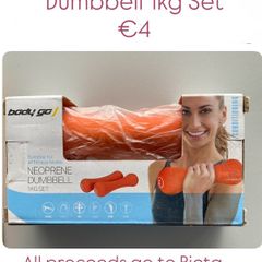 Body Go Neoprene Dumbbell Set | 1kg | Pair | All Fitness Levels | Orange