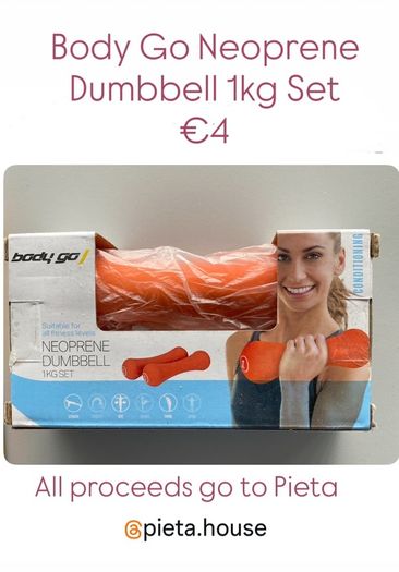 Body Go Neoprene Dumbbell Set | 1kg | Pair | All Fitness Levels | Orange