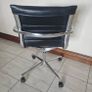Black leather executive board room meeting chairs Image 5