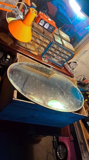 Antique brass framed mirror