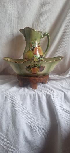 Vintage Staffordshire Ironstone Pitcher & Wash basin set.