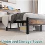 Double Size Bed Frame with Charging Station and LED Lights, Image 3