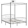 Canopy Bed Frame Grey Metal 180x200 cm Image 2