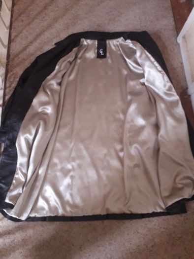 Leather Coat/GENUINE LEATHER Three Quarter Length Coat .. Size: 18 UK .. Final Price Drop