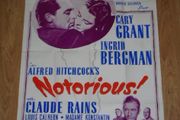 Alfred Hitchcock: Notorious 1950's Re-Release Single Sheet 27 x 41 inches