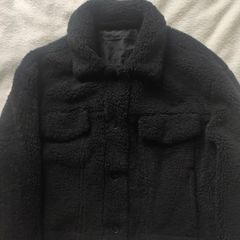 Bershka Black Teddy Fleece Jacket Size L